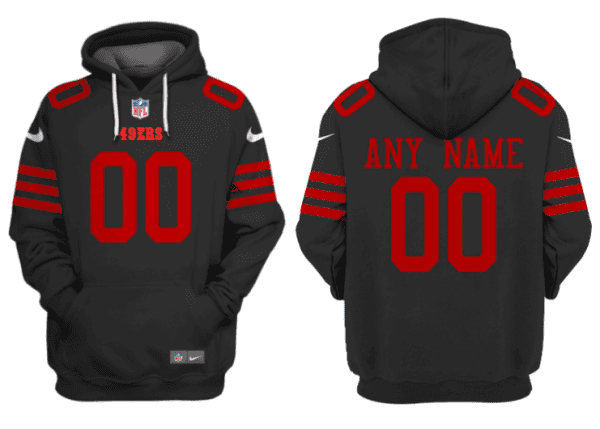 San Francisco 49ers Active Player Custom Black Alternate Pullover Hoodie