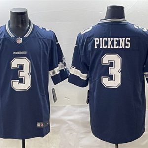 Dallas Cowboys #3 George pickens Navy 2025 Vapor Untouchable Limited Stitched Jersey