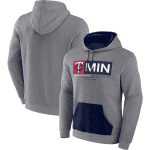Minnesota Twins Heathered Gray Iconic Steppin Up Fleece Pullover Hoodie