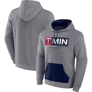 Minnesota Twins Heathered Gray Iconic Steppin Up Fleece Pullover Hoodie