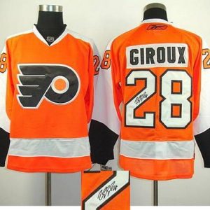 Flyers #28 Claude Giroux Orange Autographed Stitched Jersey