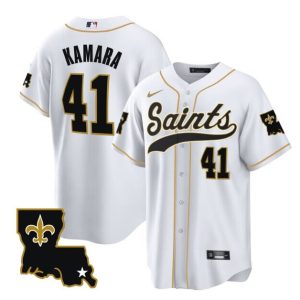 New Orleans Saints #41 Alvin Kamara White 1987 Legacy Cool Base Stitched Jersey