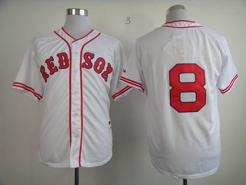 Red Sox #8 Carl Yastrzemski White 1936 Turn Back The Clock Stitched Jersey
