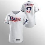 Tampa Bay Rays White #17 Austin Meadows 2020 Stars Stripes Flex Base Stitched Jersey