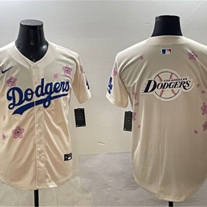 Los Angeles Dodgers Team Big Logo Cream 2025 Tokyo Series Limited Stitched Jersey