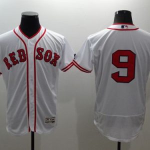 Red Sox #9 Ted Williams White Flexbase Authentic Collection Cooperstown Stitched Jersey
