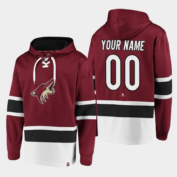Arizona Coyotes Custom Red All Stitched Sweatshirt Hoodie