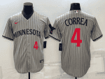 Minnesota Twins #4 Carlos Correa 2023 Gray Home Team Cool Base Stitched Jersey