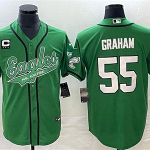 Philadelphia Eagles #55 Brandon Graham Green With C Patch Cool Base Stitched Jersey
