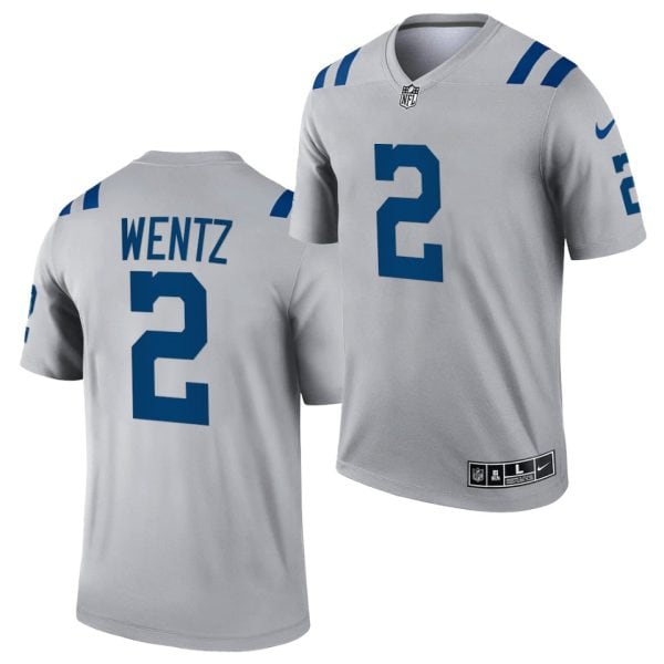 Indianapolis Colts #2 Carson Wentz Gray Inverted Legend Stitched Jersey