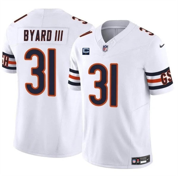 Chicago Bears #31 Kevin Byard III White 2024 F.U.S.E. With 1-Star C Patch Vapor Untouchable Limited Stitched Jersey
