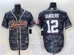 Cleveland Browns #12 Shedeur Sanders Gray Camo With Patch Cool Base Stitched Jersey