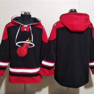 Miami Heat Blank Black Ageless Must-Have Lace-Up Pullover Hoodie