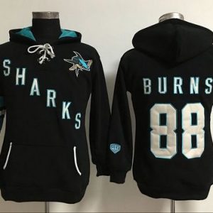 San Jose Sharks #88 Brent Burns Black Old Time Heidi Hoodie NHL Hoodie
