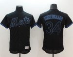 Mets #34 Noah Syndergaard Black Fashion Flexbase Authentic Collection Stitched Jersey