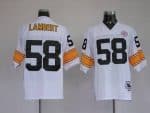 Mitchell Ness Steelers #58 Jack Lambert White Stitched Throwback Jersey