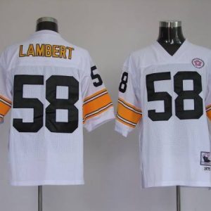 Mitchell Ness Steelers #58 Jack Lambert White Stitched Throwback Jersey