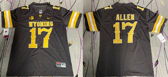 Buffalo Bills #17 Josh Allen Brown Wyoming Stitched Jersey