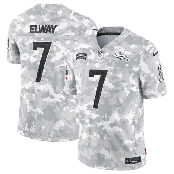Denver Broncos #7 John Elway Arctic Camo 2024 F.U.S.E. Salute To Service Limited Stitched Jersey