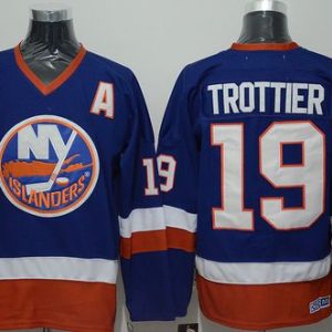 Islanders #19 Bryan Trottier Stitched Baby Blue CCM Throwback Jersey