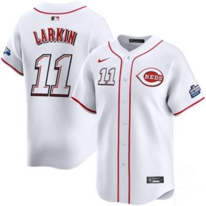 Cincinnati Reds #11 Barry Larkin White 2025 Speedway Classic Home Limited Stitched Jersey
