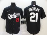 Los Angeles Dodgers #21 Walker Buehler Black Flex Base Stitched Jersey