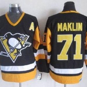 Penguins #71 Evgeni Malkin Black CCM Throwback Stitched Jersey