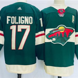 Minnesota Wild #17 Marcus Foligno Green Stitched Jersey
