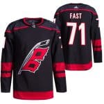 Carolina Hurricanes #71 Jesper Fast Black Stitched Jersey