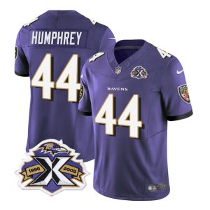 Baltimore Ravens #44 Marlon Humphrey Purple 2023 F.U.S.E With Patch Throwback Vapor Limited Stitched Jersey