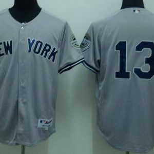 Yankees #13 Alex Rodriguez Stitched Grey Jersey