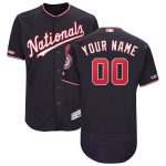 Washington Nationals Customized Majestic Navy Alternate Collection Flex Base Custom Stitched Jersey