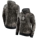 New Orleans Saints Black Gray Blackout Tonal Pullover Hoodie