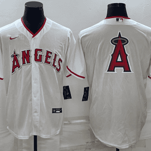 Los Angeles Angels White Team Big Logo Cool Base Stitched Jersey
