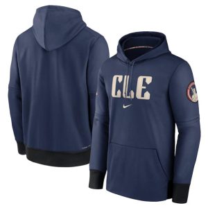Cleveland Guardians Navy 2024 City Connect Collection Practice Performance Pullover Hoodie