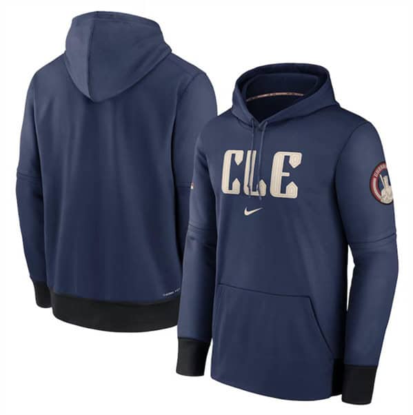 Cleveland Guardians Navy 2024 City Connect Collection Practice Performance Pullover Hoodie