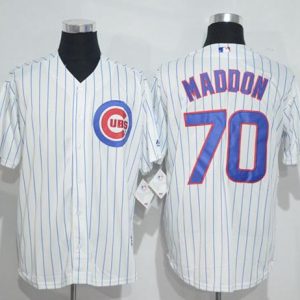 Cubs #70 Joe Maddon White(Blue Strip) New Cool Base Stitched Jersey