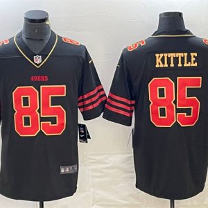 San Francisco 49ers #85 George Kittle Black Gold Stitched Jersey