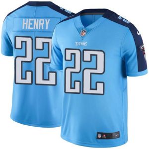 Titans #22 Derrick Henry Light Blue Stitched Limited Rush Nike Jersey
