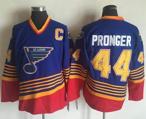 Blues #44 Chris Pronger Light Blue Red CCM Throwback Stitched Jersey