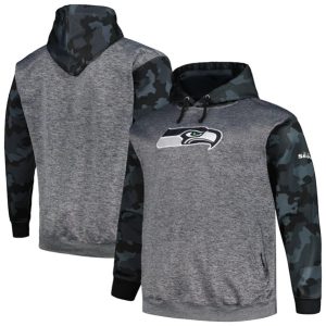 Seattle Seahawks Heather Charcoal Big Tall Camo Pullover Hoodie