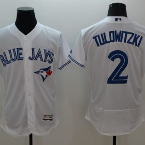 Blue Jays #2 Troy Tulowitzki White Flexbase Authentic Collection Stitched Jersey
