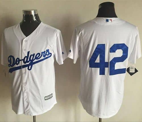 Dodgers #42 Jackie Robinson White New Cool Base Stitched Jersey