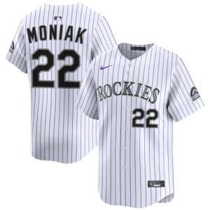 Colorado Rockies #22 Mickey Moniak White Home Limited Stitched Jersey