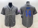 Buffalo Bills #14 Stefon Diggs Gray With Patch Cool Base Stitched Baseball Jersey