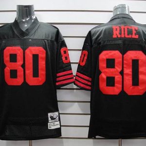 Mitchell And Ness 49ers Jerry Rice #80 Stitched Black Jersey
