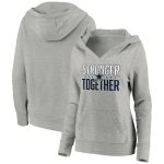 Dallas Cowboys Heather Gray Stronger Together Crossover Neck Pullover Hoodie(Run Small)
