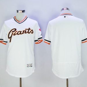 Giants Blank White Flexbase Authentic Collection Cooperstown Stitched Jersey