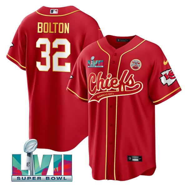 Kansas City Chiefs #32 Nick Bolton Red With 4-Star C Patch And Super Bowl LVII Patch Cool Bae Stitched Jersey