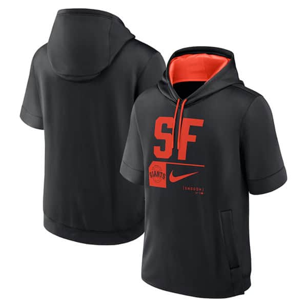 San Francisco Giants Black Tri Code Lockup Short Sleeve Pullover Hoodie